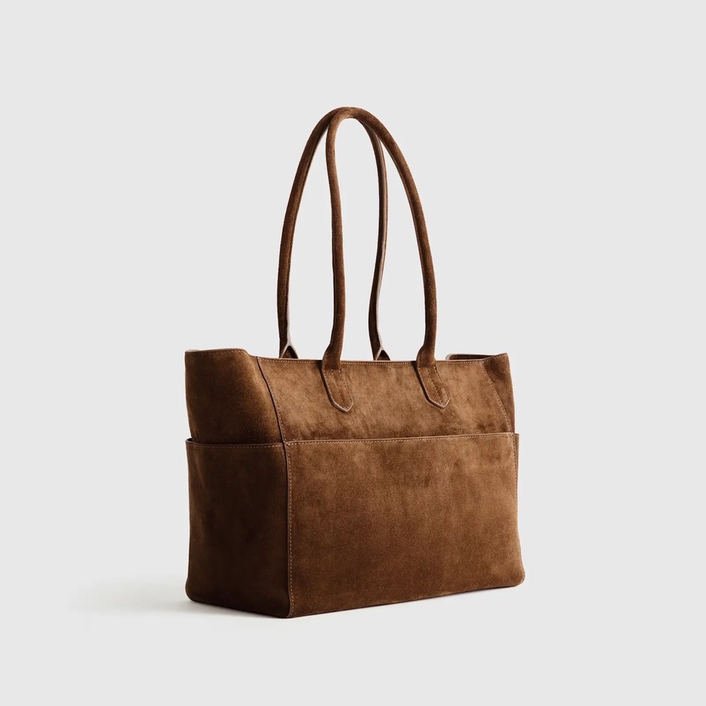 Quince Italian Suede Shopper Tote Bag - Chocolate Brown New with Tags! - Picture 5 of 5